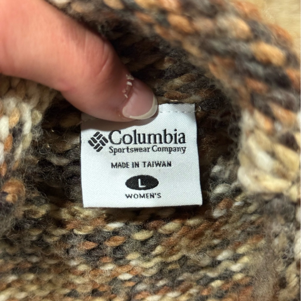 Columbia Multicolor Knit Sweater Turtleneck Wool Blend Size Large - Picture 2 of 6